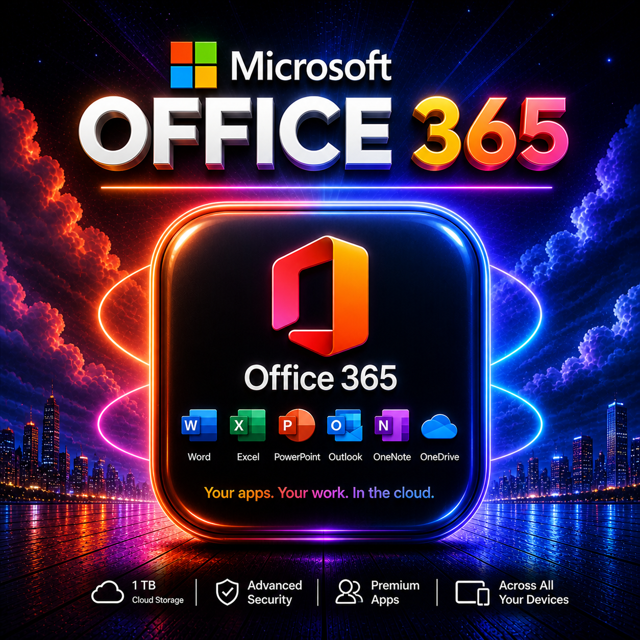 Microsoft office 365 With 1 TB Cloud Storage